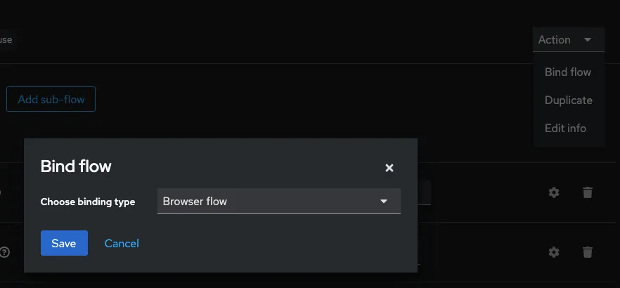 Bind the copied browser flow